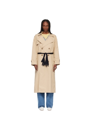 MM6 Maison Margiela Beige Gloves Cotton Trench Coat