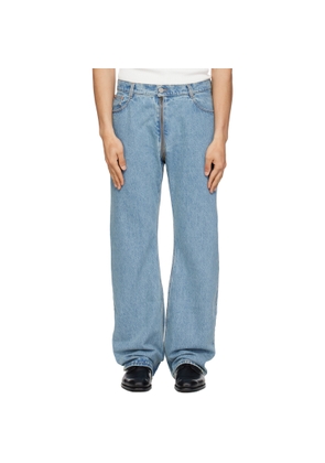 VETEMENTS Blue Allover Zip O-Leg Jeans