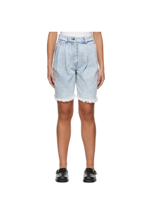 Tanner Fletcher Blue Denim Pleated Rhonda Shorts