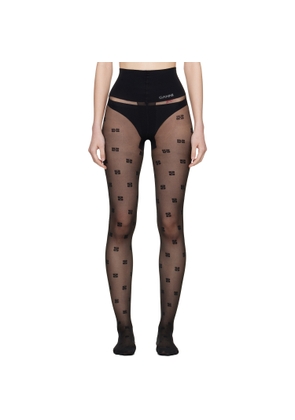 GANNI Black Butterfly Lace Tights