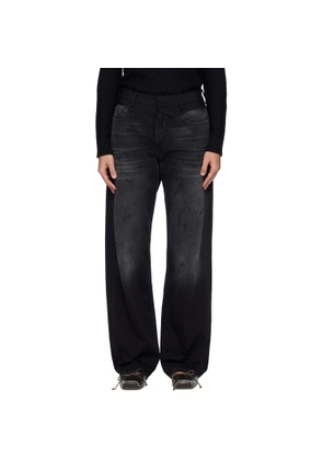 MM6 Maison Margiela Black Straight-Leg Jeans