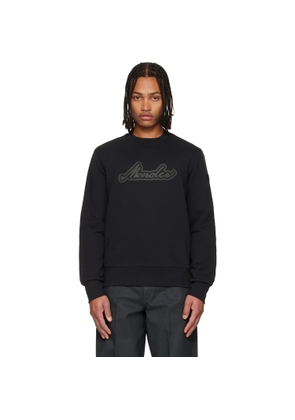 Moncler Black Cursive Logo Cotton Sweatshirt