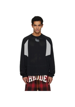 Rhude Black & Gray Mesh Moto LS T-shirt