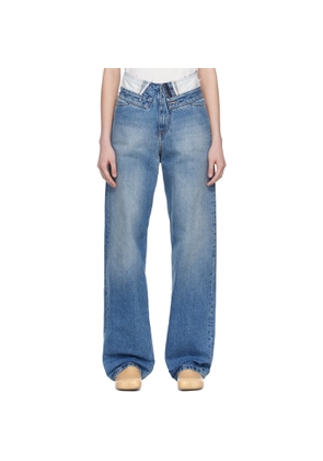 MM6 Maison Margiela Blue Straight-Leg Jeans
