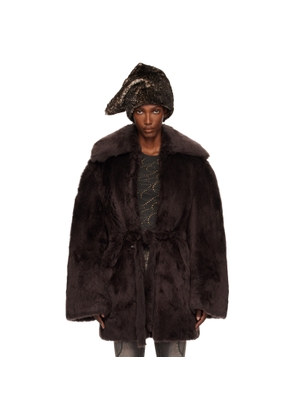 KNWLS Brown Baby Shearling Coat