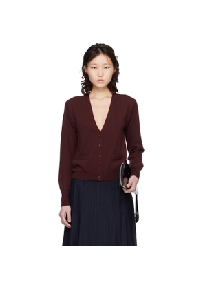 Maison Margiela Burgundy Virgin Wool Cardigan