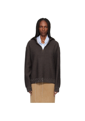 Maison Margiela Brown Loose Thread Sweater