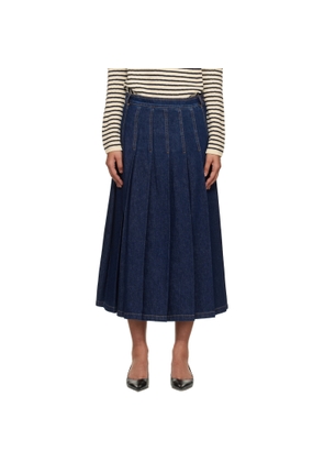 Weekend Max Mara Navy Wkdovale Denim Midi Skirt