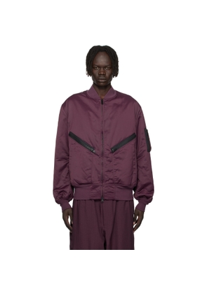 Y-3 Burgundy Insulated Bomber Jacket