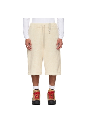 Reese Cooper Beige Sherpa Fleece Wide Leg Shorts