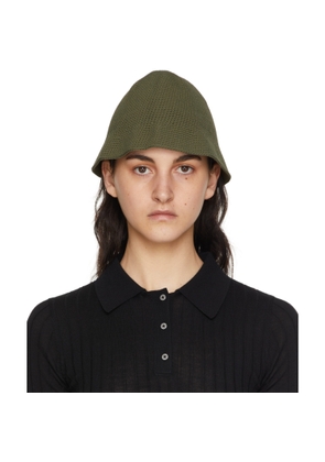 Dion Lee Khaki Crochet Beach Hat