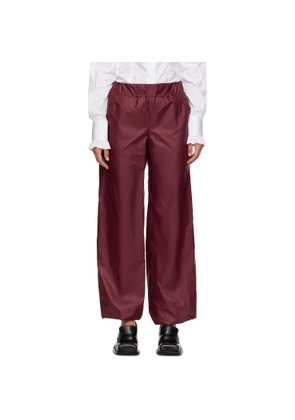 FIDAN NOVRUZOVA Burgundy Macar Nylon Trousers