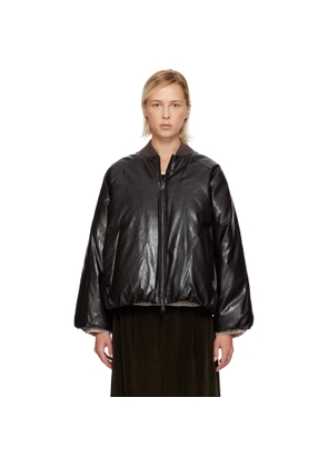 Weekend Max Mara Brown Potente Faux-Leather Down Jacket