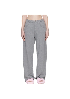 MM6 Maison Margiela Gray Wide-Leg Cotton Trousers