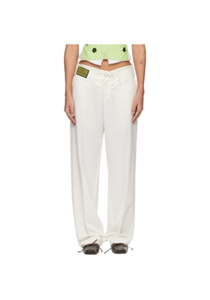 MM6 Maison Margiela Off-White Reverse Waistband Trousers