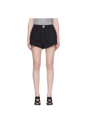 MM6 Maison Margiela Black Cotton Poplin Shorts