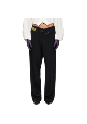 MM6 Maison Margiela Black Reverse Waistband Trousers