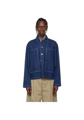 Studio Nicholson Indigo Aaron Levine Edition York Popover Denim Shirt