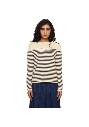 Weekend Max Mara Off-White & Navy Wkdquadro Sweater