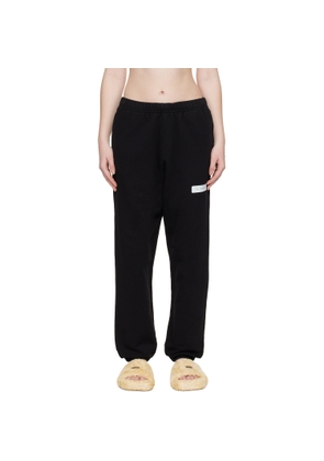 MM6 Maison Margiela Black Unbrushed Cotton Sweatpants
