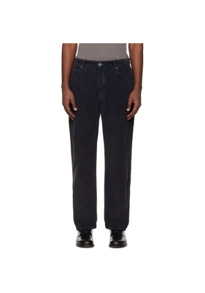 Studio Nicholson Navy Woodstock Corduroy Trousers