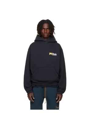 Rhude Black International Racing Logo Hoodie