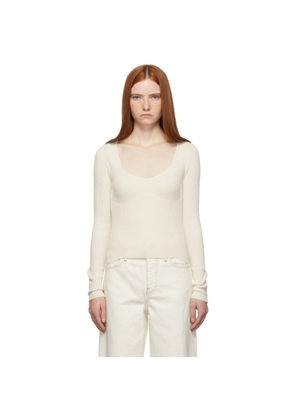 FRAME Off-White Ribbed Top