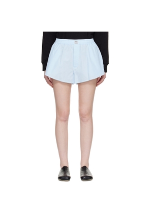 MM6 Maison Margiela Blue Cotton Poplin Shorts