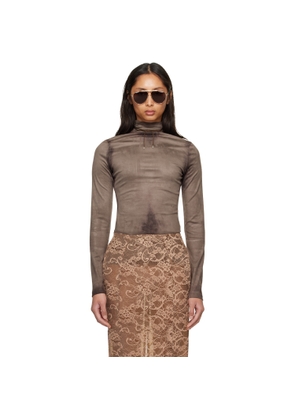 Acne Studios Gray Printed Faux-Suede Top