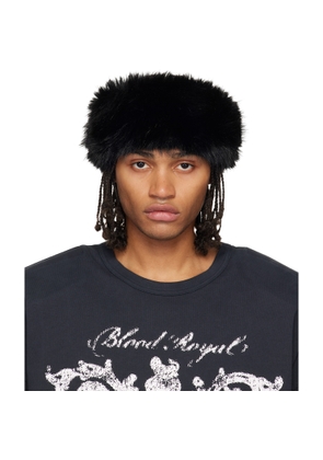 VAQUERA Black Faux-Fur Headband