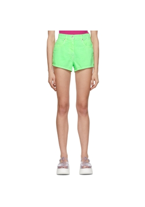 MSGM Green Denim Shorts