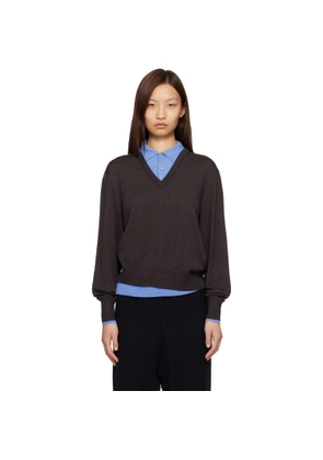 Acne Studios Brown & Blue Layered Wool Knit Sweater