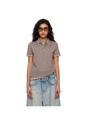 Acne Studios Brown Layered Wool Knit Polo