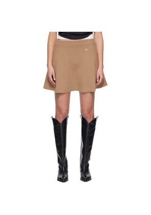 GANNI Tan Cashmere Wool Miniskirt