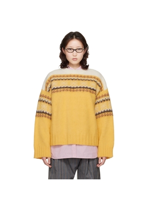 GANNI Yellow Jacquard Sweater