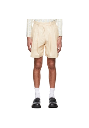 Tanner Fletcher Beige Marlo Wet Look Shorts
