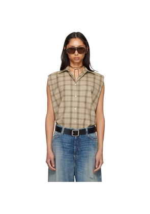 Acne Studios Beige Check Button-Up Vest