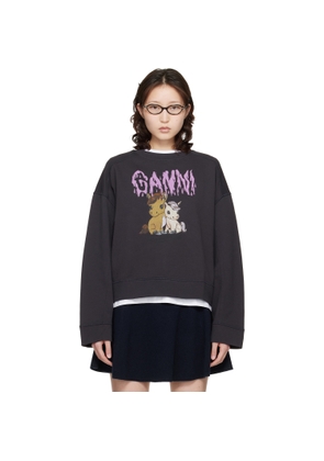 GANNI Black Isoli Jersey Sweatshirt
