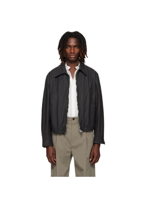 YOKE Black Coating Cotton Drizzler Jacket
