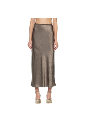 Maison Margiela Taupe Satin Midi Skirt