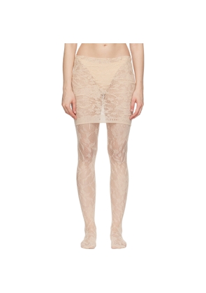 MARIE ADAM-LEENAERDT Beige Lace Miniskirt