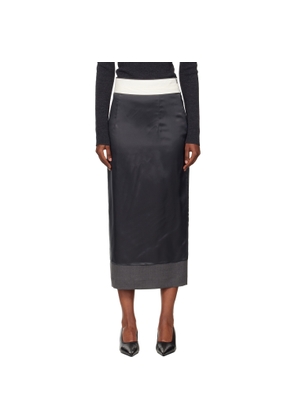 Róhe Gray Inside-Out Midi Skirt