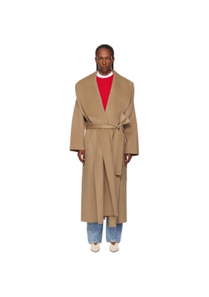 Róhe Beige Signature Double-Faced Scarf Coat