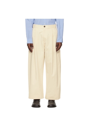Studio Nicholson Off-White Sorte Trousers