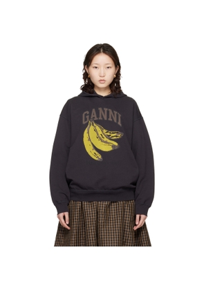GANNI Black Isoli Banana Print Hoodie