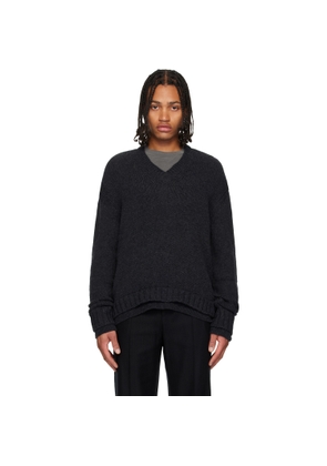 OUR LEGACY Gray False V-Neck Sweater