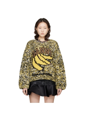GANNI Black & Yellow Heavy Wool Handknit Sweater