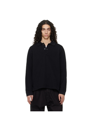 Studio Nicholson Black Ozero Jersey Polo