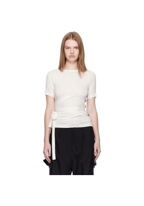 Y-3 White Tencel Short Sleeve T-shirt