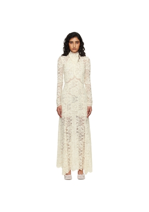 Rabanne Off-White Lace Cut-Out Maxi Dress